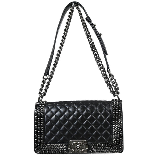 Chanel Boy Flap Bag Quilted Glazed Calfskin New Medium - image 1