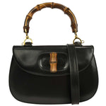 Gucci Vintage Convertible Bamboo Top Handle Bag Leather Medium - image 1