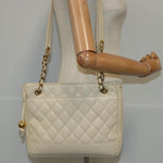 Chanel Vintage Slit Pocket Shoulder Bag Quilted Caviar Medium - image 13