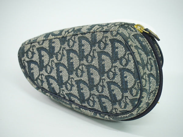 Christian Dior Saddle Zip Pouch Diorissimo Canvas