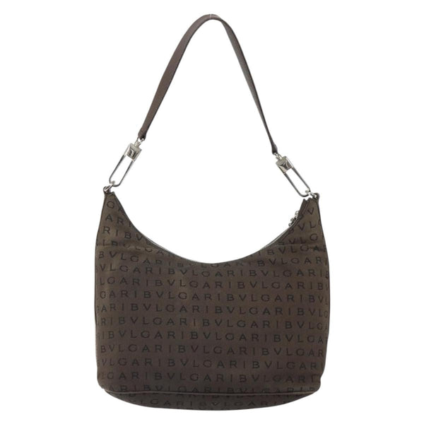 Bvlgari Logomania Shoulder Bag Canvas with Leather