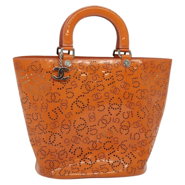 Chanel CC No.5 Shopping Tote Perforated Patent Medium - image 1