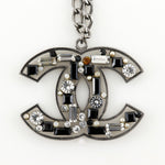 Chanel CC Pendant Necklace Metal with Crystals - image 3