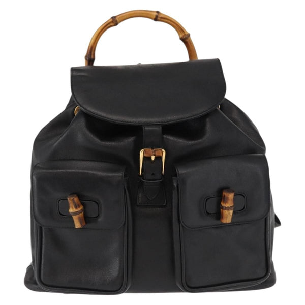 Gucci Vintage Bamboo Backpack Leather - image 1