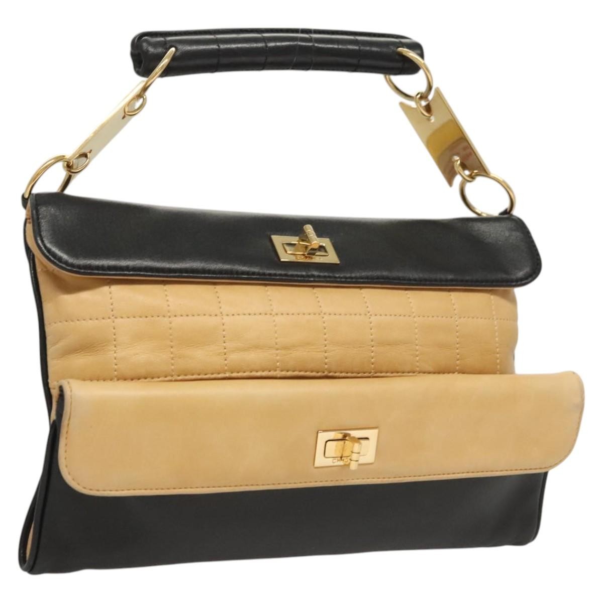 Chanel Chocolate Bar CC Handbag Quilted Lambskin - image 1
