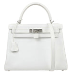 Hermes Kelly Handbag White Epsom with Palladium Hardware 28 - image 1