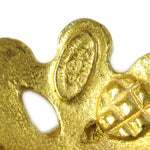 Chanel Vintage CC Flower Cutout Round Clip-On Earrings Metal - image 3