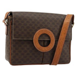 Celine Vintage Macadam Circle Logo Shoulder Bag Canvas and Leather - image 19