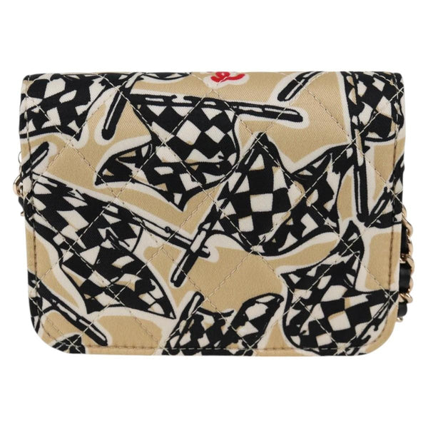 Chanel Flap Card Holder on Chain Quilted Printed Canvas
