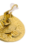 Chanel Vintage CC Round Clip-On Earrings Metal Small - image 2