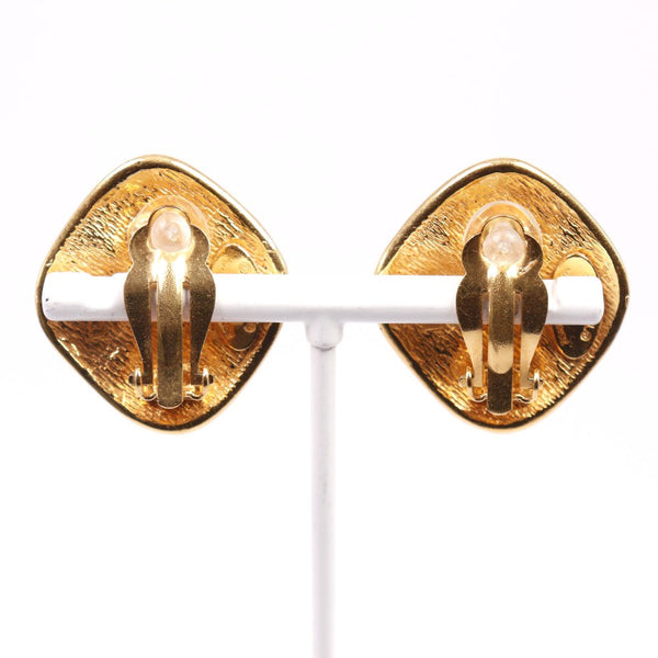 Chanel CC Rhombus Clip-On Earrings Metal