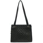 Chanel Vintage Zip Shoulder Bag Chevron Caviar Medium - image 1