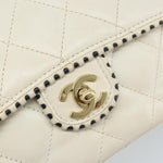 Chanel Vintage Punched Edge Classic Single Flap Bag Quilted Lambskin Medium - image 13