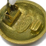 Chanel Vintage CC Round Clip-On Earrings Metal Small - image 4