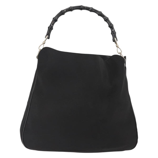 Gucci Vintage Bamboo Handle Open Hobo Nylon Medium
