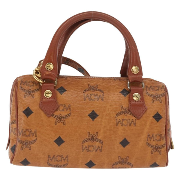 MCM Visetos Handbag Canvas and Leather