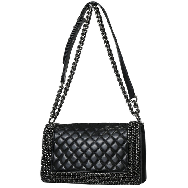 Chanel Boy Flap Bag Quilted Glazed Calfskin New Medium