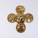 Chanel CC Cross Badge Brooch Metal - image 2