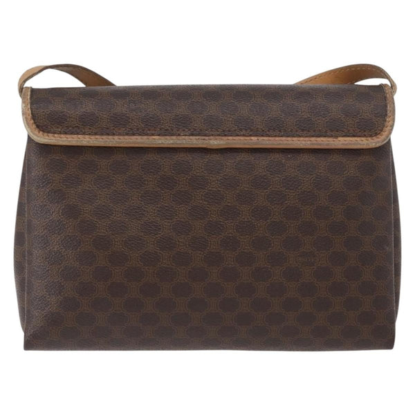 Celine Vintage Macadam Shoulder Bag Canvas and Leather