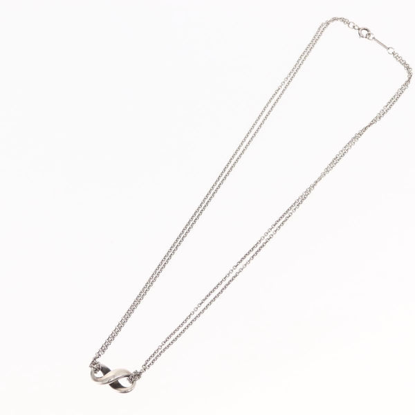Tiffany & Co. Infinity Double Chain Pendant Necklace Silver