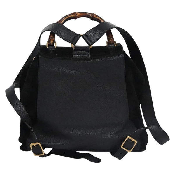 Gucci Vintage Bamboo Backpack Suede Medium