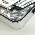 Fendi Chain Baguette Charm Bag Zucca Embossed Leather Nano - image 10