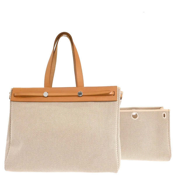 Hermes Herbag Cabas Toile and Leather GM - image 1
