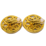 Chanel Vintage CC Round Clip-On Earrings Metal Small - image 2