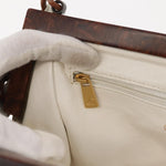 Chanel Wooden Frame Striped Shoulder Bag Leather - image 12