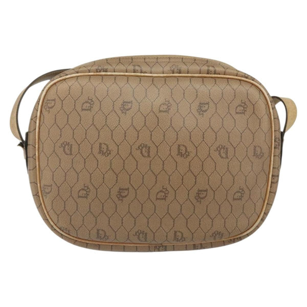 Christian Dior Vintage Honeycomb Shoulder Bag Canvas and Leather