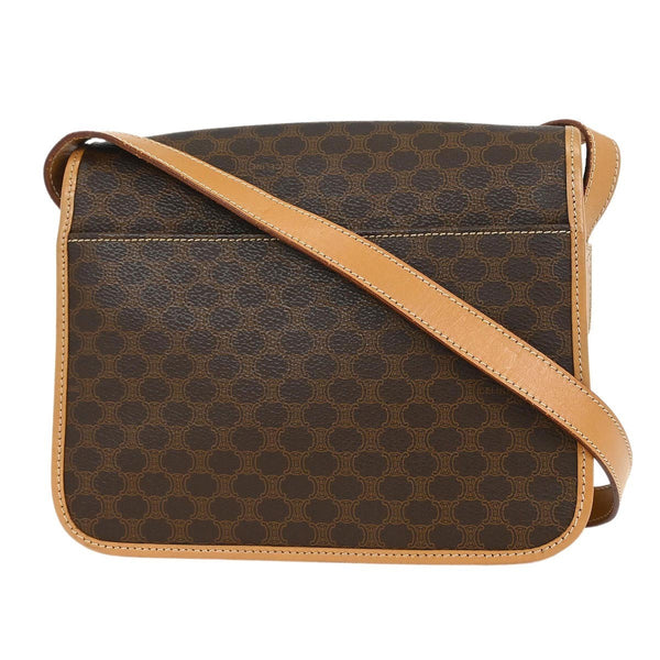 Celine Vintage Macadam Shoulder Bag Canvas and Leather