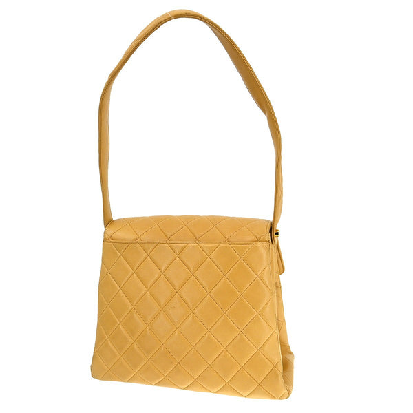 Chanel Vintage CC Square Flap Shoulder Bag Quilted Lambskin Medium