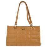 Chanel Vintage Chocolate Bar Zip Around Tote Quilted Calfskin Small - image 1
