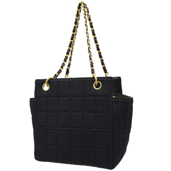 Chanel Chocolate Bar Chain Tote Quilted Jersey Small