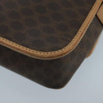 Celine Vintage Macadam Circle Logo Shoulder Bag Canvas and Leather - image 11