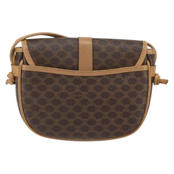 Celine Vintage Macadam Shoulder Bag Canvas and Leather