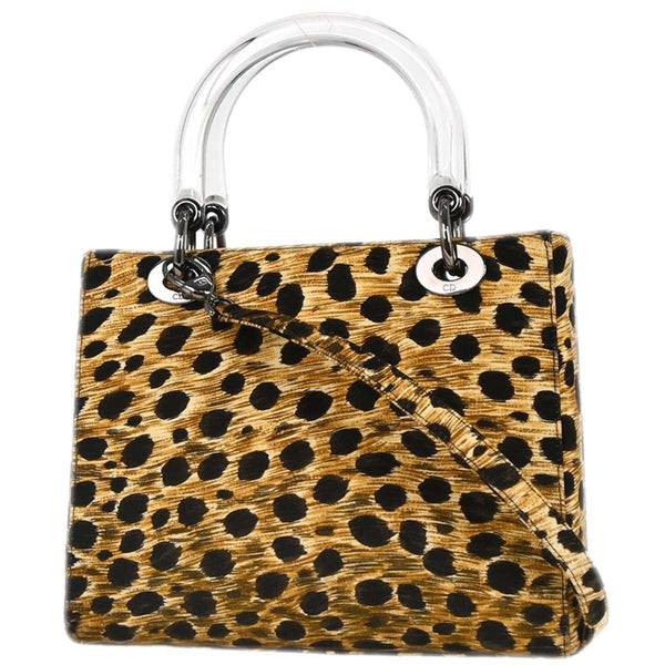 Christian Dior Vintage Lady Dior Bag Printed Canvas Medium