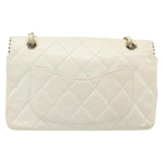 Chanel Vintage Punched Edge Classic Single Flap Bag Quilted Lambskin Medium - image 2
