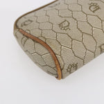 Christian Dior Vintage Honeycomb Zip Pouch Canvas and Leather - image 8