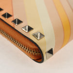 Valentino Garavani Rockstud Zip Around Wallet Striped Leather - image 8
