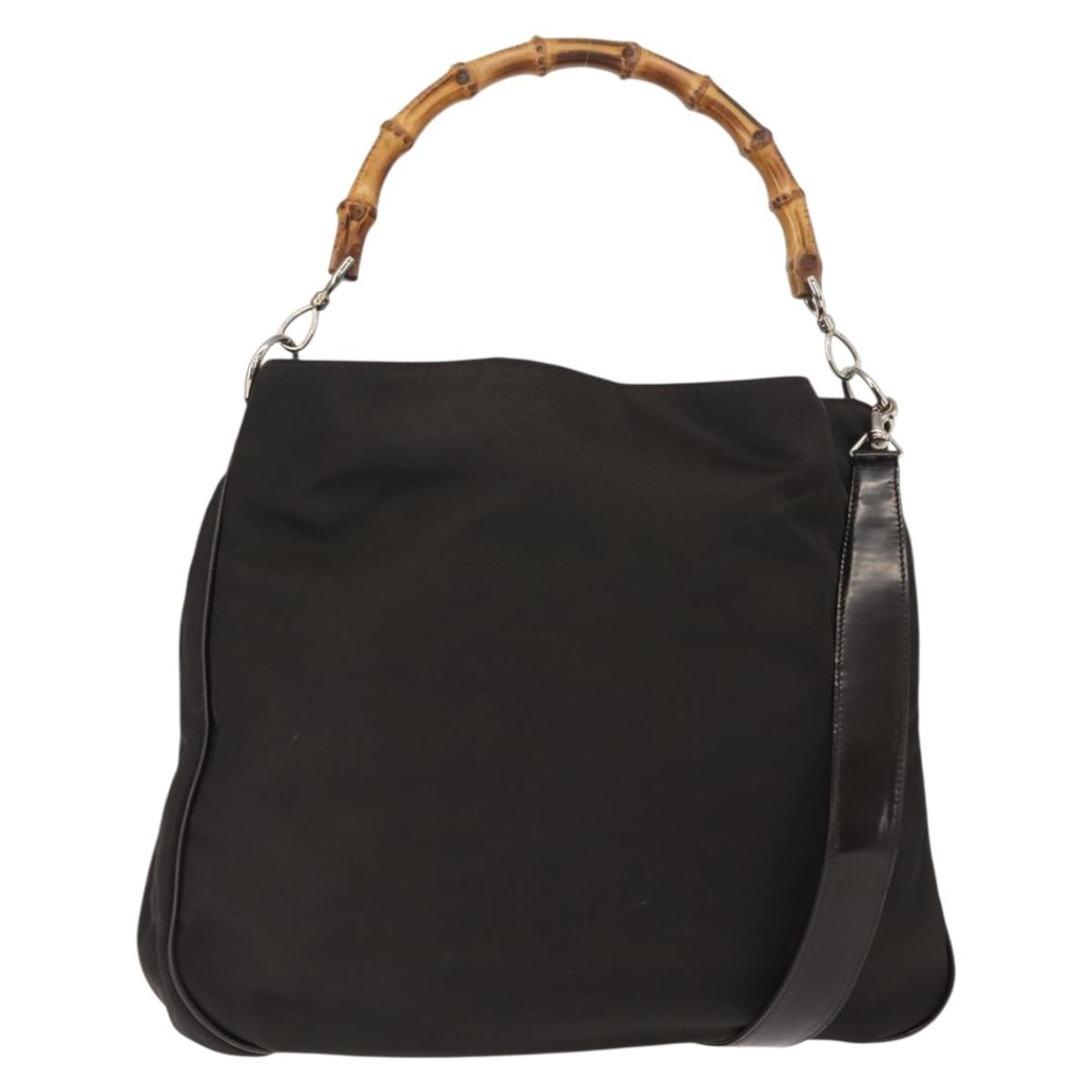 Gucci Vintage Bamboo Shoulder Bag Nylon - image 1