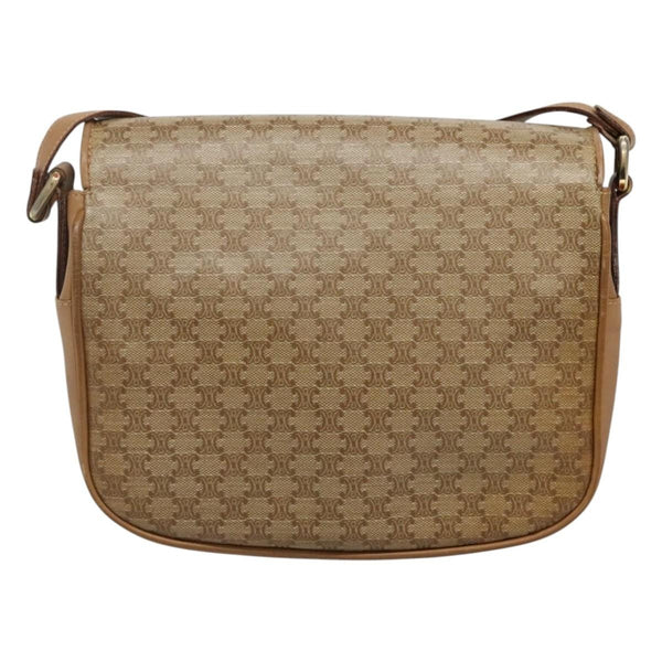 Celine Vintage Macadam Shoulder Bag Canvas and Leather
