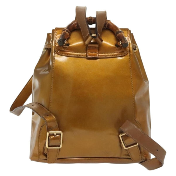 Gucci Vintage Bamboo Backpack Patent Mini