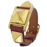 Hermes Medor Quartz Watch Plated Metal and Leather 23 - image 1