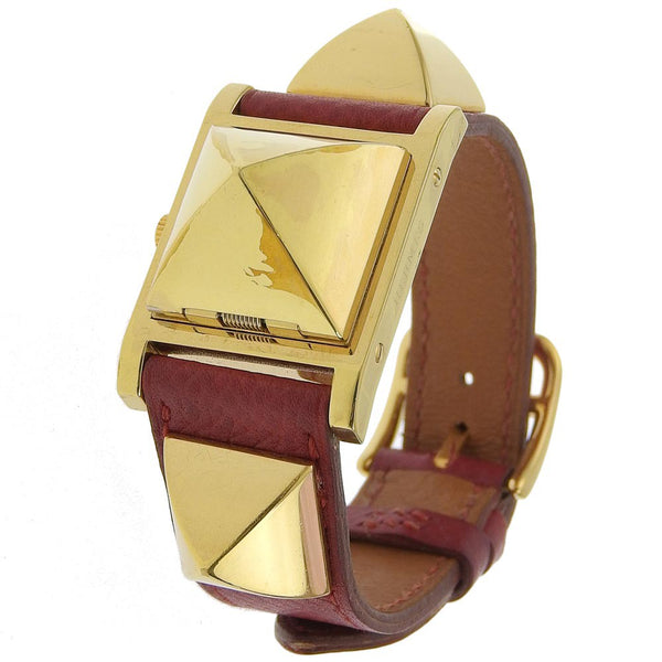 Hermes Medor Quartz Watch Plated Metal and Leather 23 - image 1