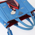 Prada Canapa Convertible Tote Canvas with Applique Mini - image 8
