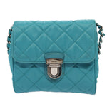 Prada Pushlock Chain Flap Bag Quilted Tessuto Mini - image 1