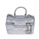 Chanel Classic Vanity Case with Chain Quilted Caviar Mini - image 2