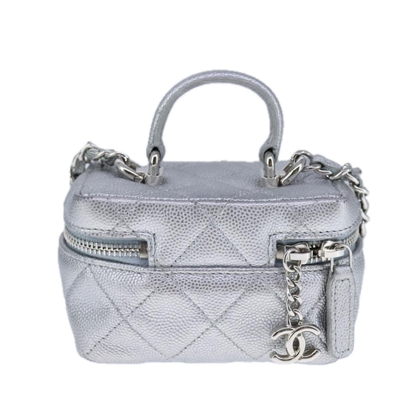Chanel Classic Vanity Case with Chain Quilted Caviar Mini