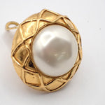 Chanel Vintage Round Clip-On Earrings Metal with Faux Pearl - image 6